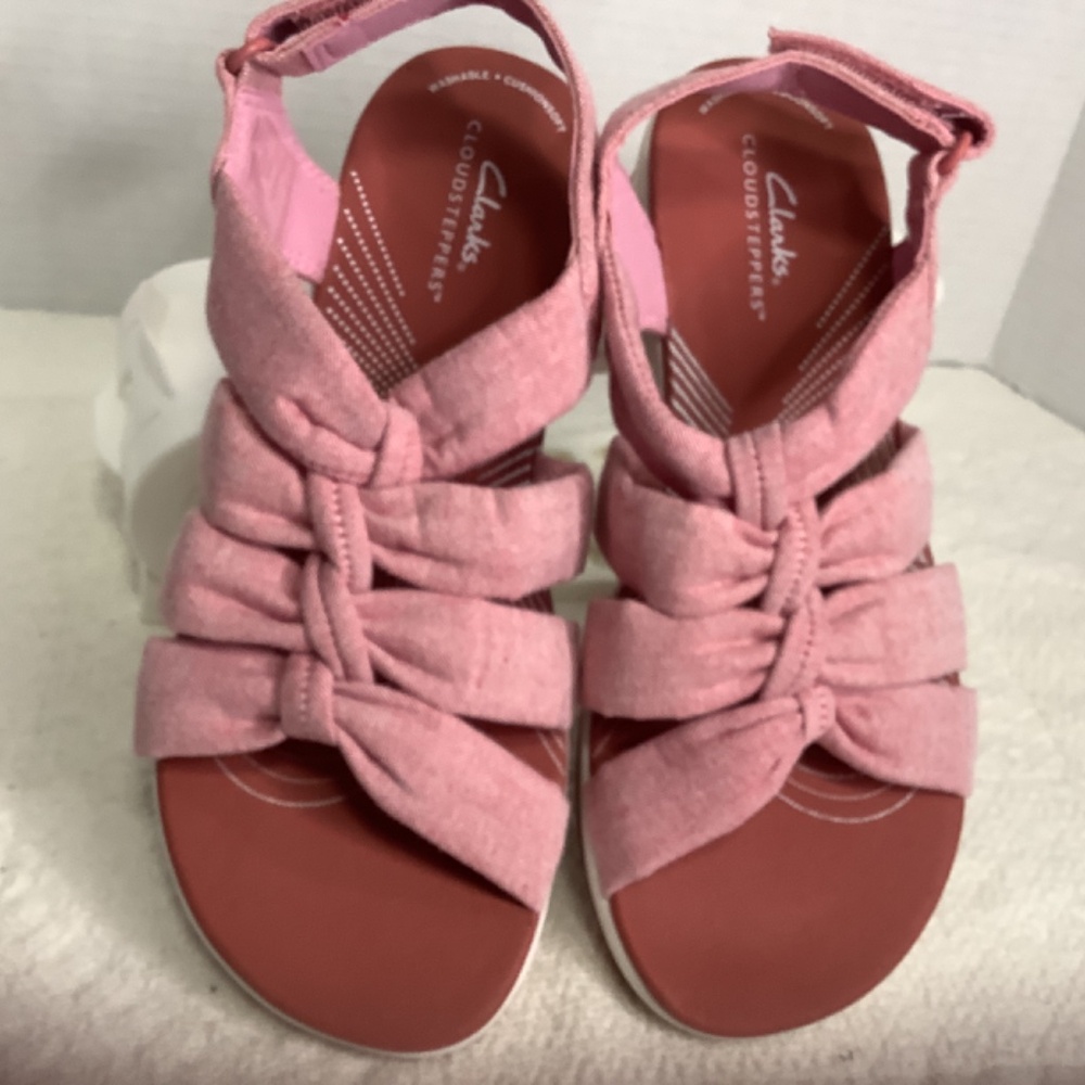EUC Clarks Cloudsteppers cushion soft rose/pink sandals - Picture 5 of 12